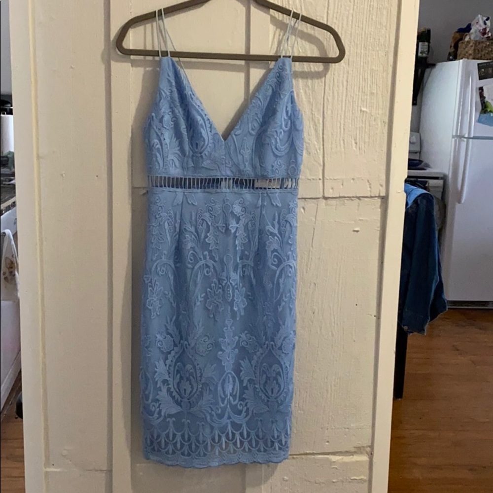 Blue lace dress